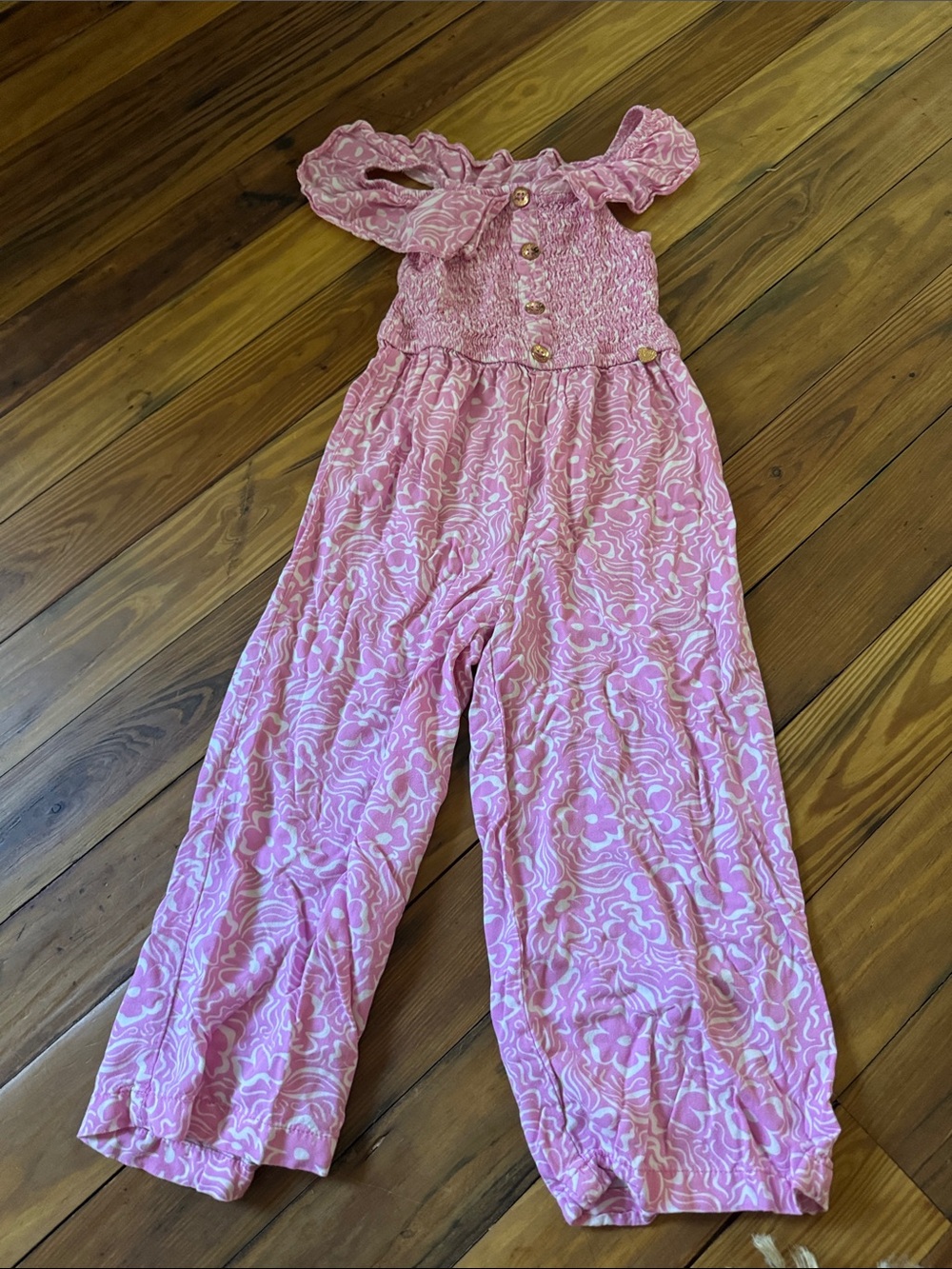 Vince Camuto Pink Patterned Girls One-Piece Bodysuit Jumpsuit